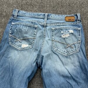 BKE Mens Tyler Bootcut Distressed Light Wash Jeans 33x32